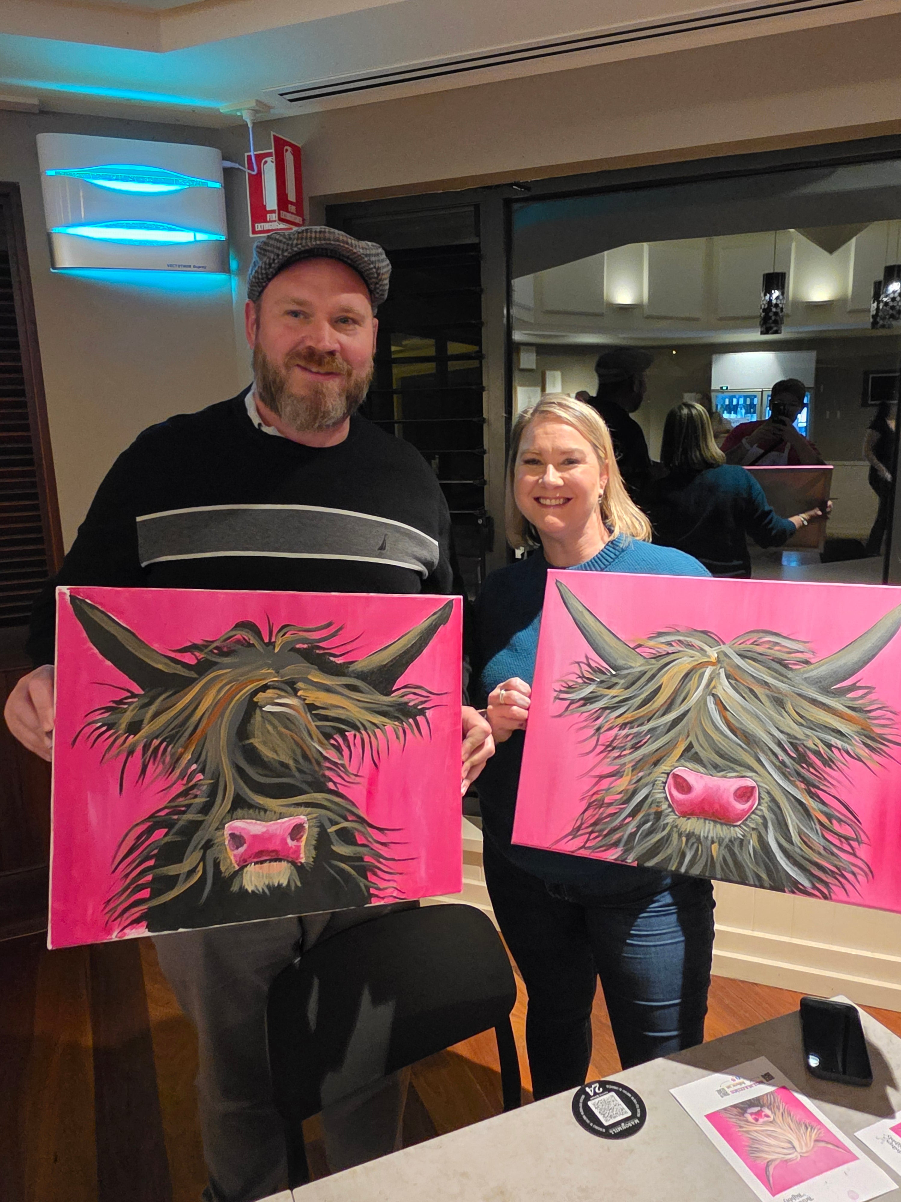 Highland Cow | Paint, Sip n Nibble | Just Wax Bullsbrook | Oct 11th
