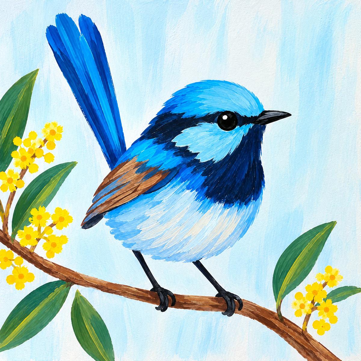 Blue Wren | Paint, Sip n Nibble | Just Wax Bullsbrook | Nov 15th