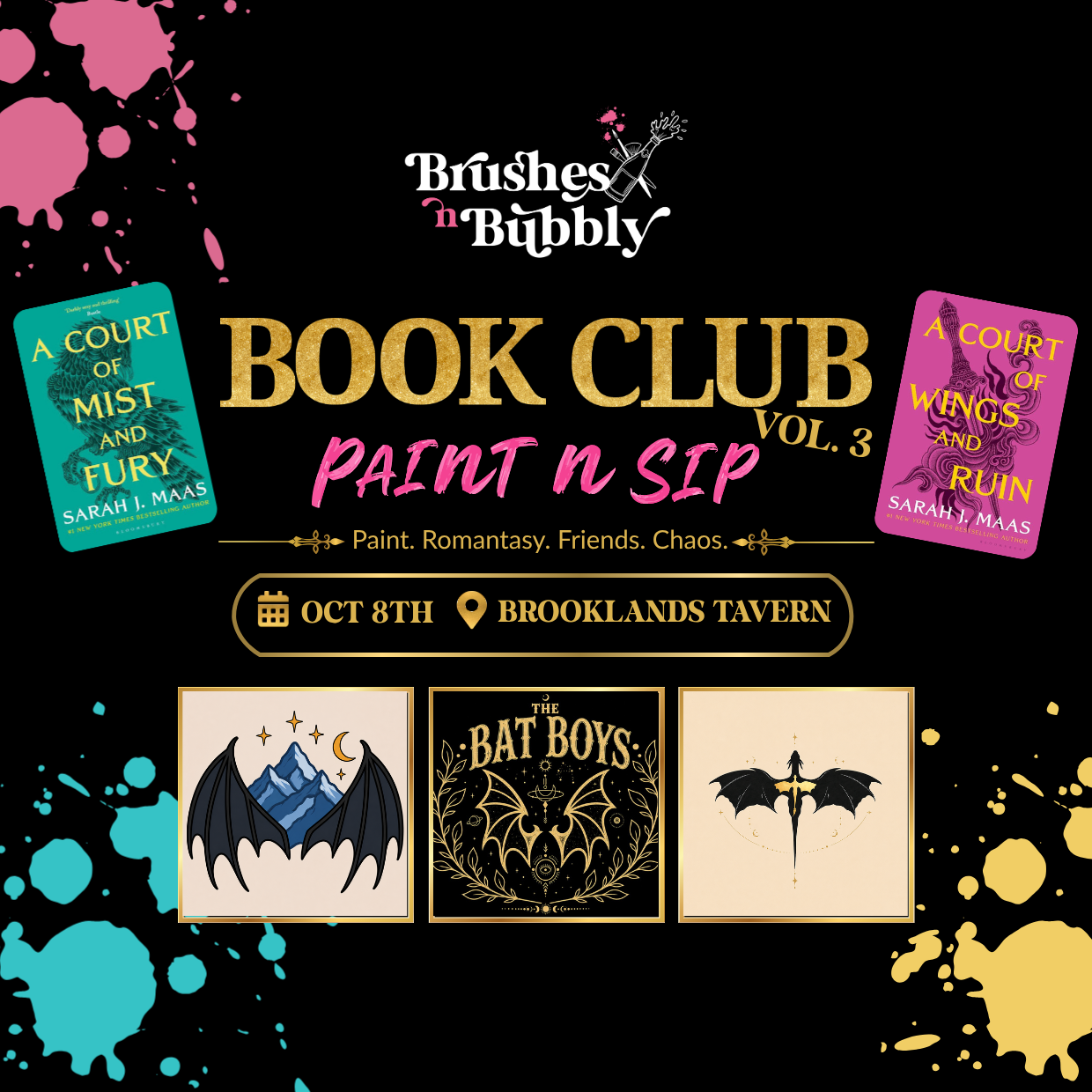 Book Club Vol 3 | Paint n Sip | Brooklands Tavern | Oct 8th