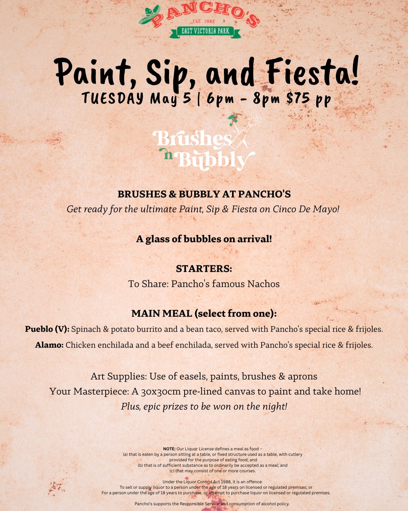 Cinco De Mayo | Paint, Sip n Fiesta | Pancho's | May 5th