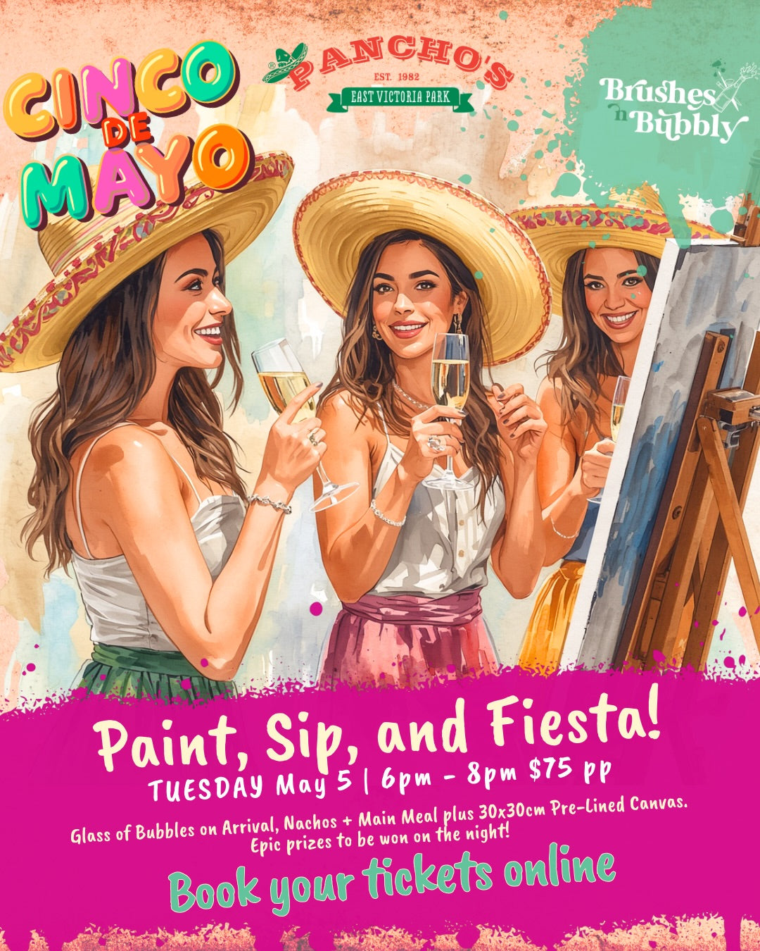 Cinco De Mayo | Paint, Sip n Fiesta | Pancho's | May 5th